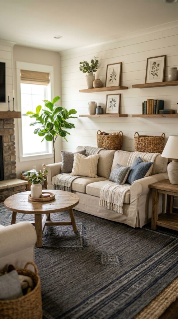 Family-Friendly Farmhouse Living Rooms (Stylish + Practical)