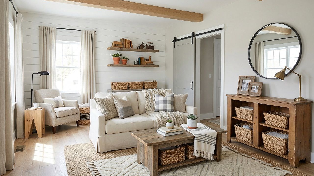 Farmhouse Small Living Room Ideas for Moms Who Want Cozy, Clean & Livable Spaces