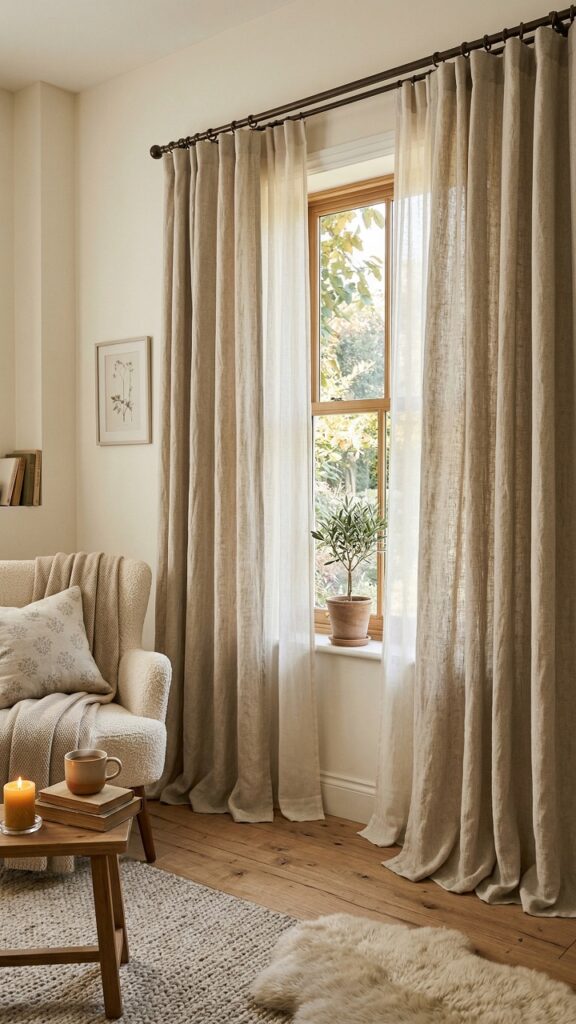 Floor-Length and Linen Curtains