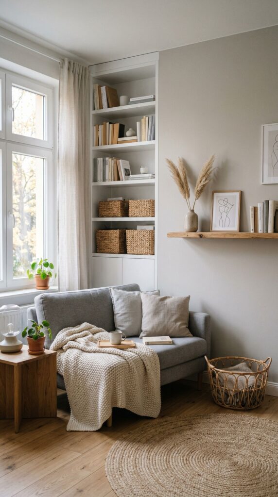 How to Keep a Small Scandinavian Living Room Clutter-Free