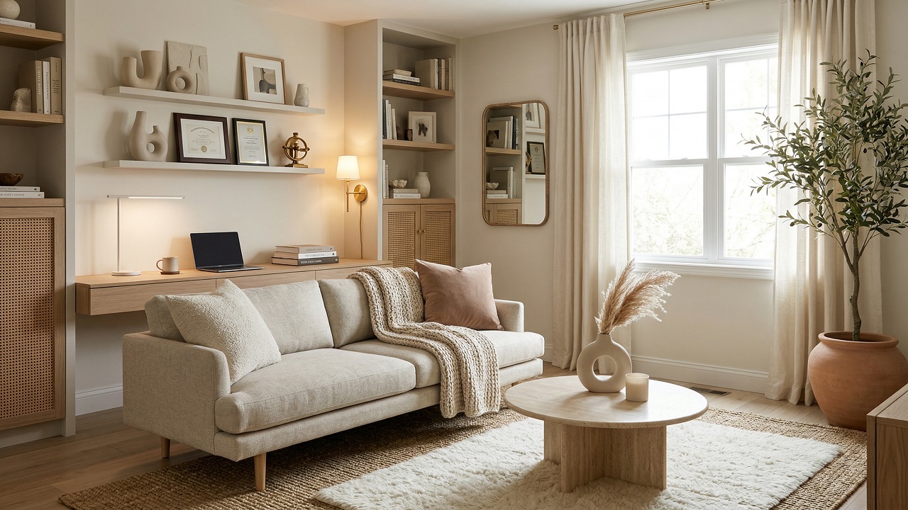 How to Style a Sophisticated, High-Functioning Neutral Space in Your 30s