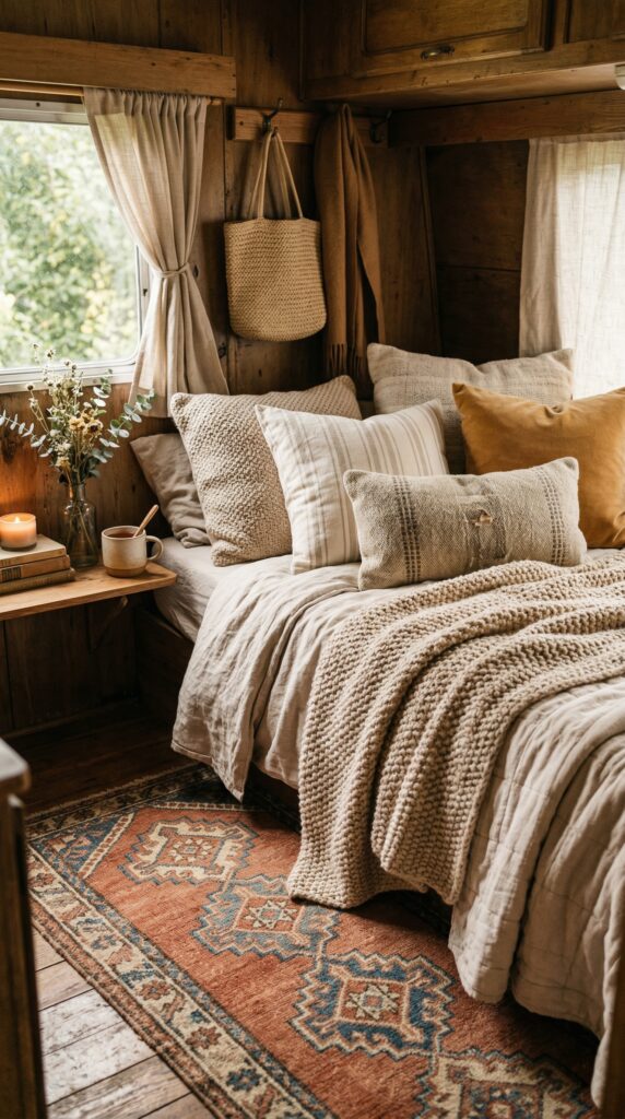 Layered Textures That Instantly Make Your Camper Feel Softer