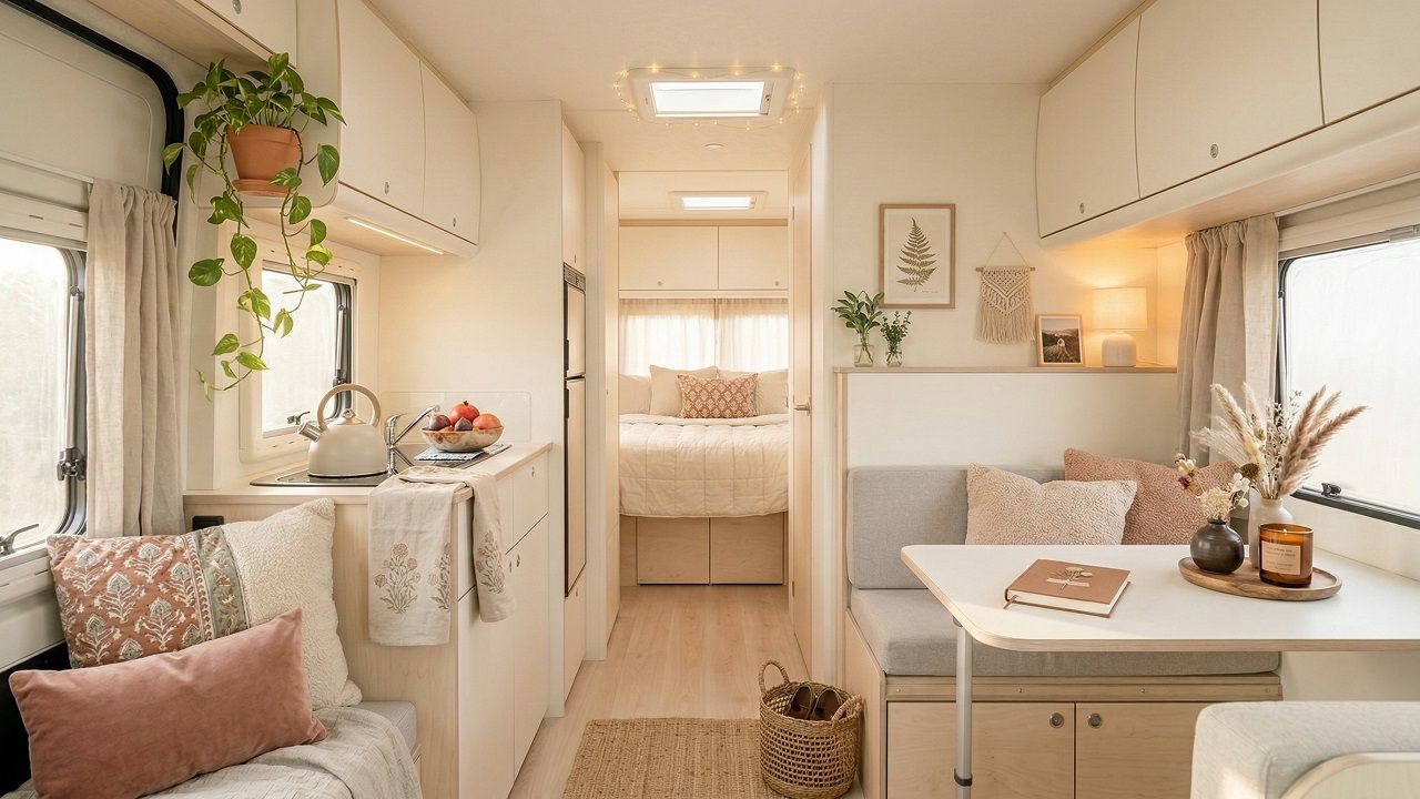 Minimalist Camper Interiors for Women Who Want Less Clutter (and More Calm)