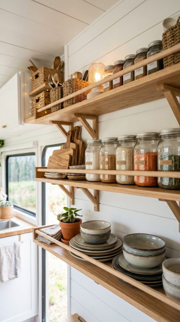 Open Shelving for Airy Storage