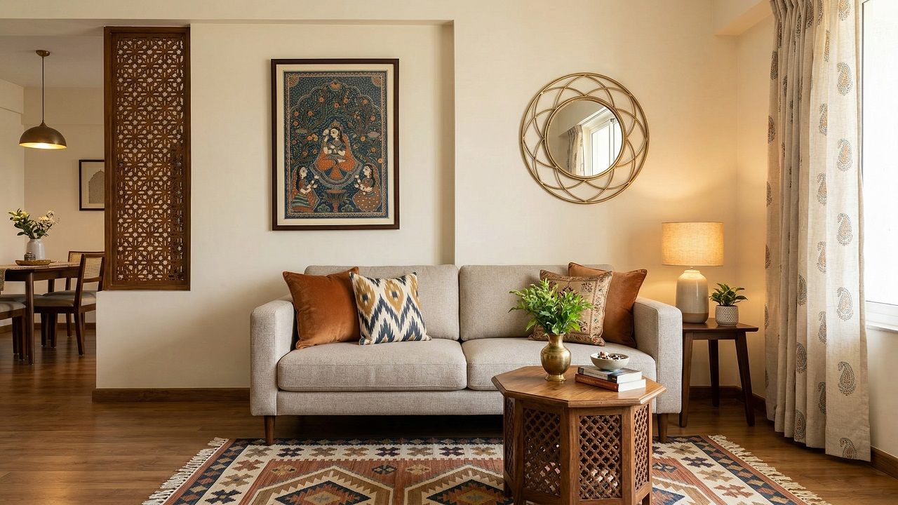 Small Living Room Decor Indian Style That Feels Modern, Elegant & Not Overcrowded