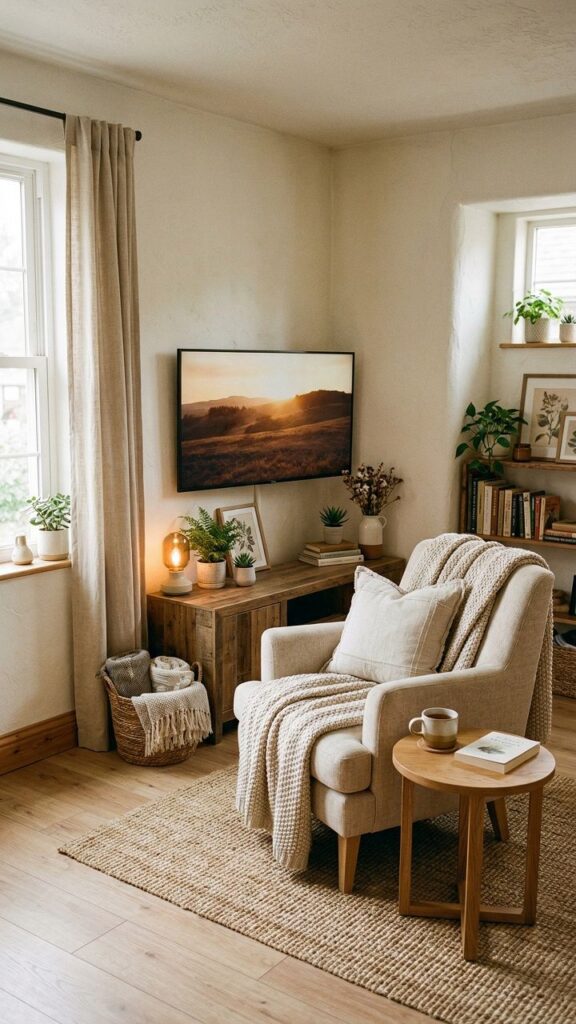 Small Living Room Layout With TV That Doesn’t Take Over the Space