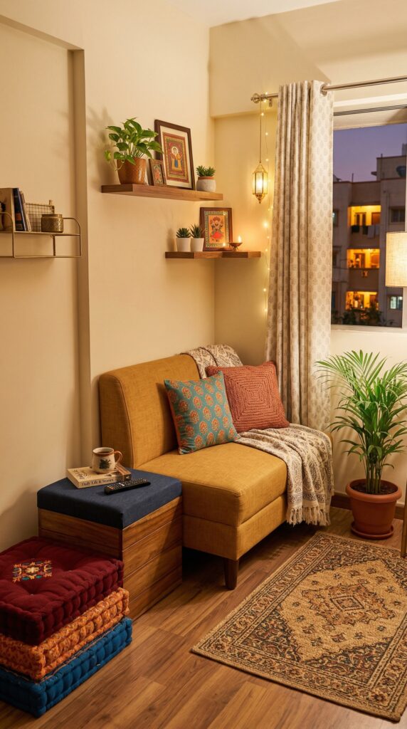 Sofa + Seating Ideas For Small Indian Living Rooms (Guests + Daily Life)