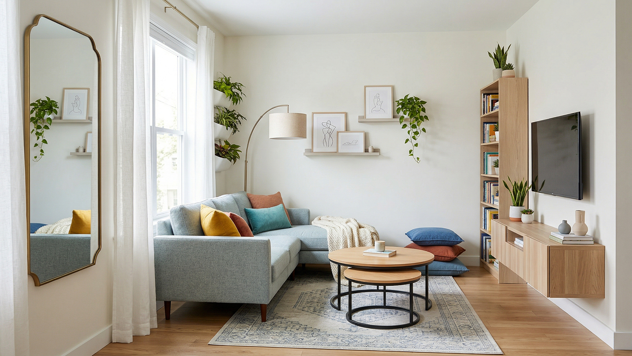 Tiny Living Room Ideas for First Homes & Townhouses