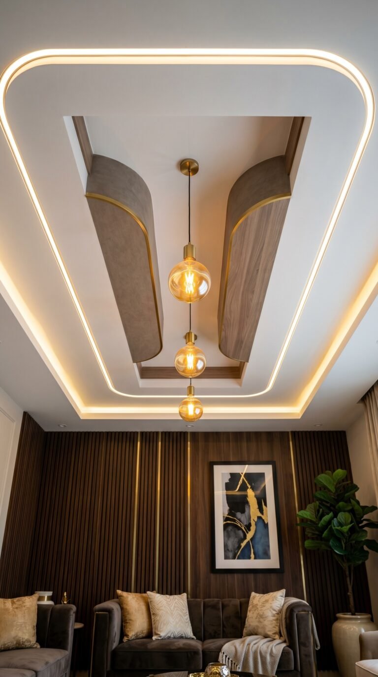 10 Simple False Ceiling Designs for Living Room (Clean & Minimal Looks ...