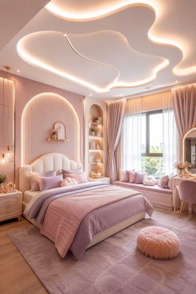 Cloud-Shaped Drop False Ceilings for Nurseries and Toddler Rooms