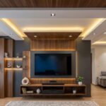 11 False Ceiling Designs for Living Room with TV Unit Integration