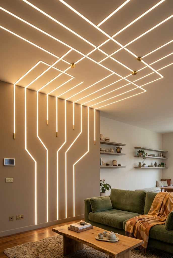 11 Living Room False Ceiling Designs with Profile Lighting (Soft Glow Effect)