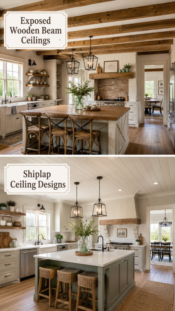 10 Farmhouse Style False Ceiling Designs for Kitchen Spaces
