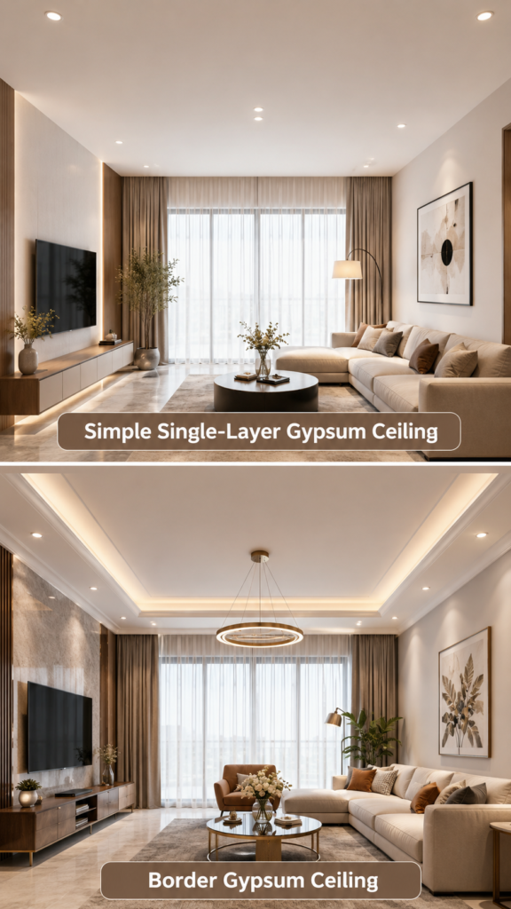 Border Gypsum Ceiling That Cuts Costs Without Cutting Style