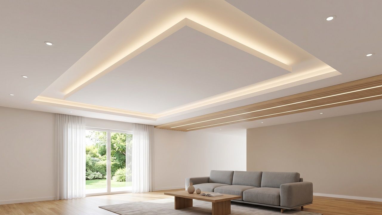 10 Simple False Ceiling Designs for Living Room (Clean & Minimal Looks)