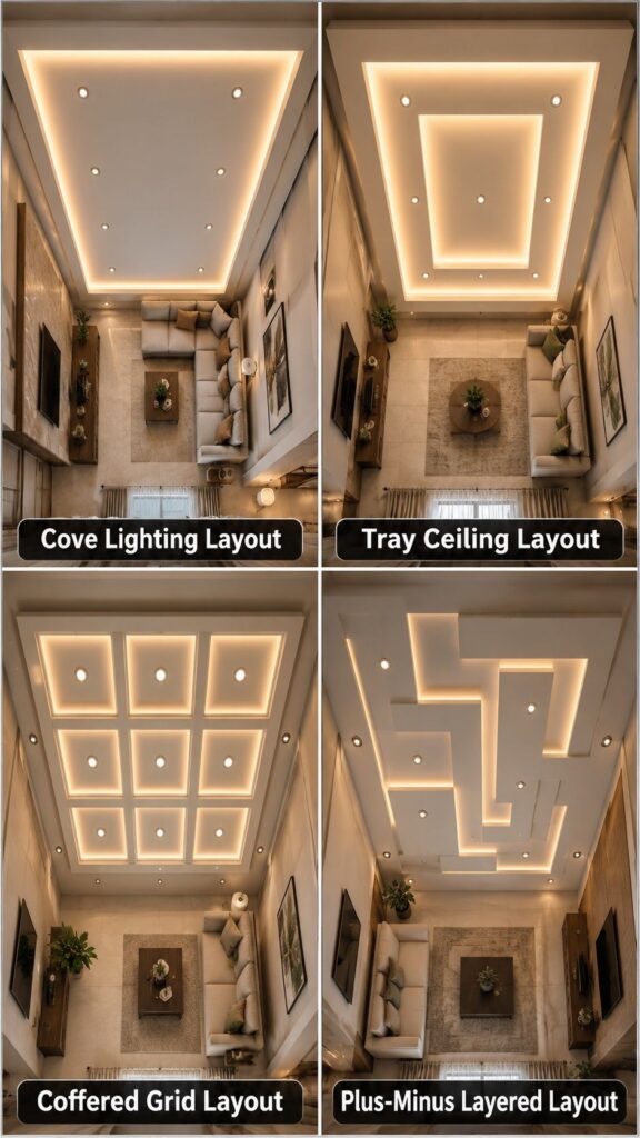 13 Top View False Ceiling Design Layouts (Plan Before You Build)