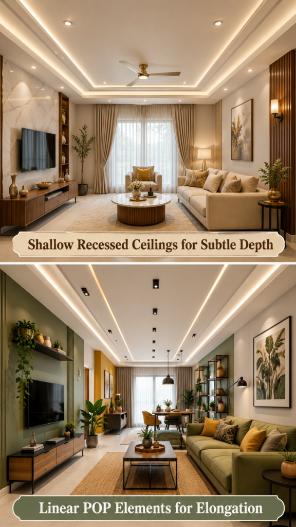 10 POP Ceiling Design for Low Ceiling Room Owners Who Want the Space to Feel Taller