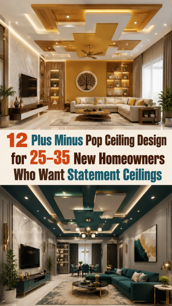12 POP Plus Minus Ceiling Design for Homeowners Who Want a Modern Layered 3D Look
