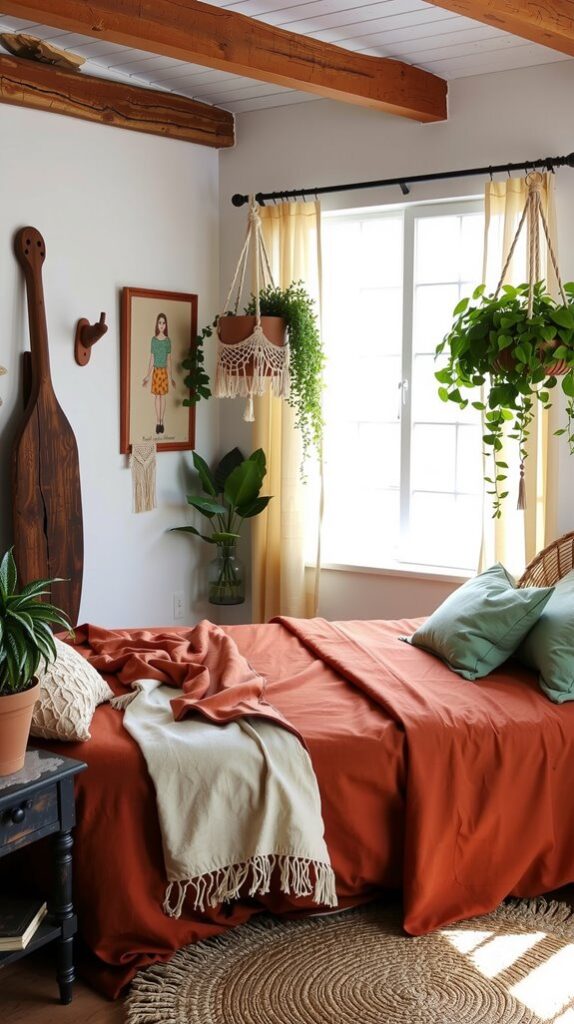 Build Your Boho Bedroom Color Palette Around Rust, Clay, and Sage