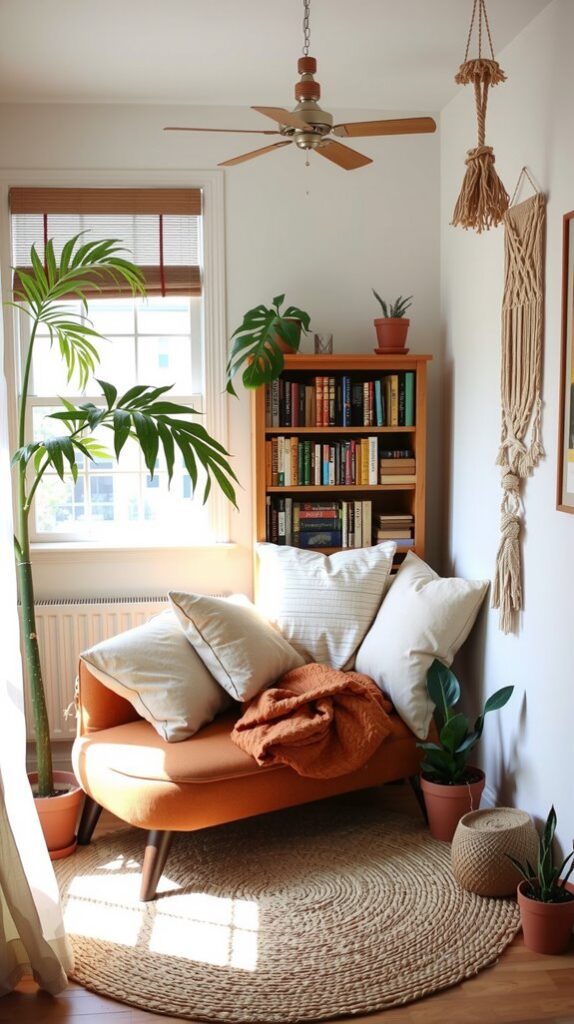 Create a Boho Reading Nook With Layered Texture and Warm Accents