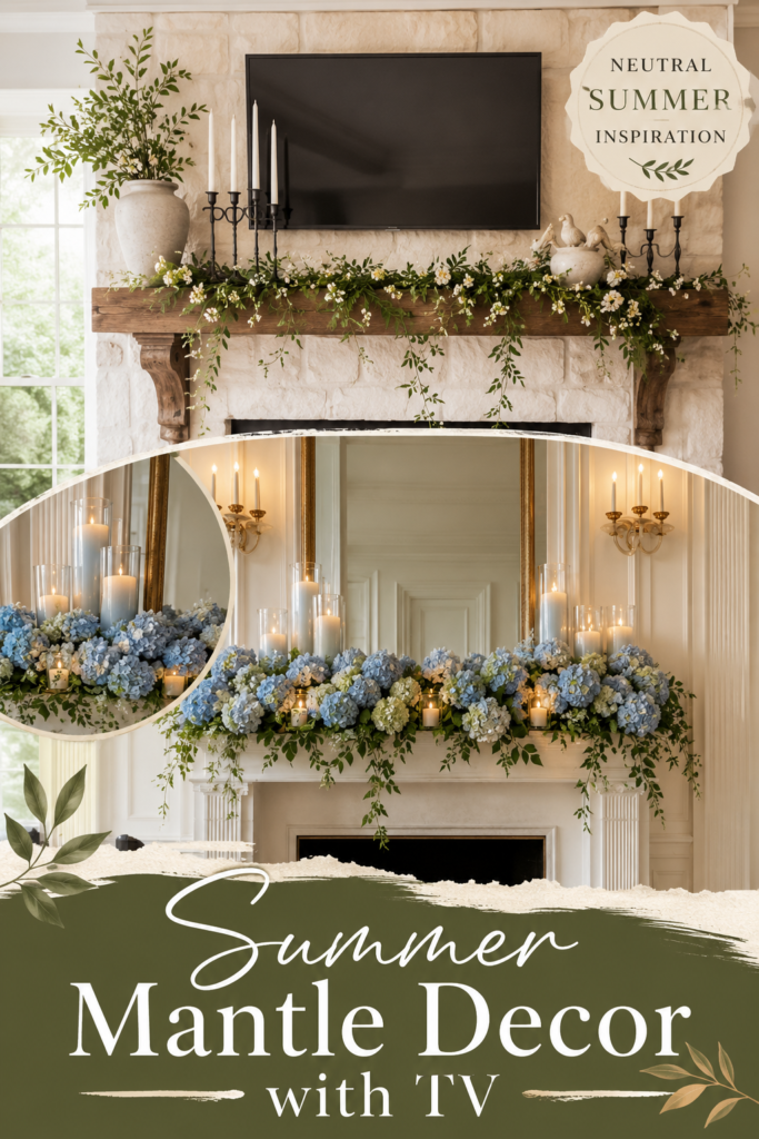 13 Neutral Summer Mantle Decor Ideas for Minimal & Elegant Styling