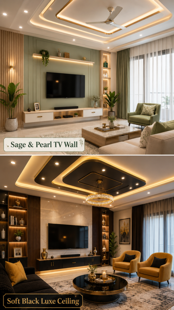 14 TV Wall POP Ceiling Design for 28+ Wives Who Want a Clean Entertainment Zone