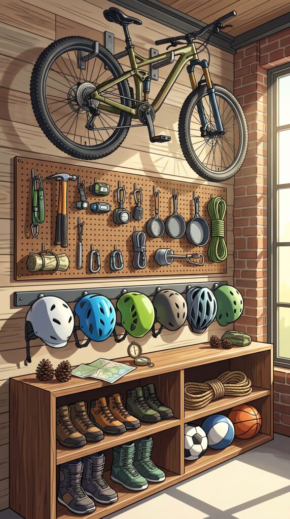 Camp Gear and Sporting Equipment as Wall Decor