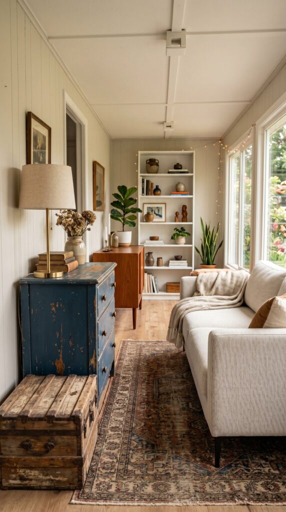 How to Mix Vintage Finds With Modern Pieces in a Mobile Home