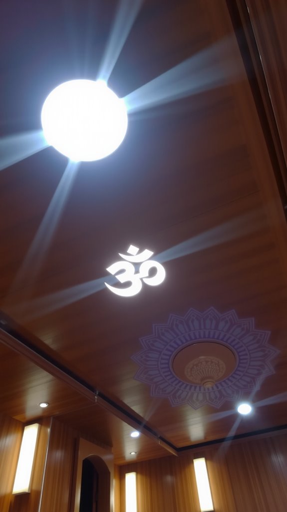 backlit om mandala ceiling