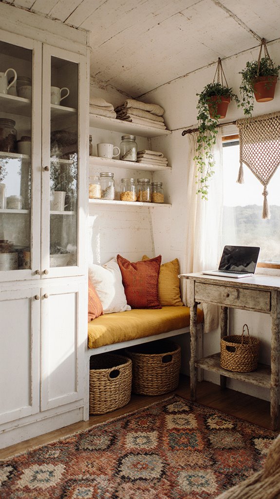 boho caravan storage solutions