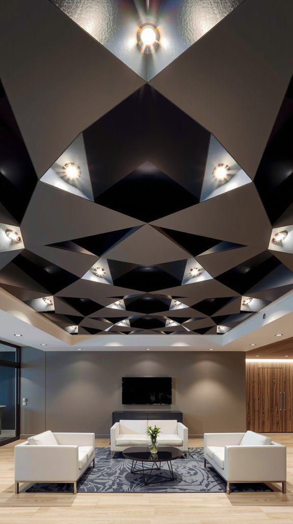 bold geometric ceiling designs