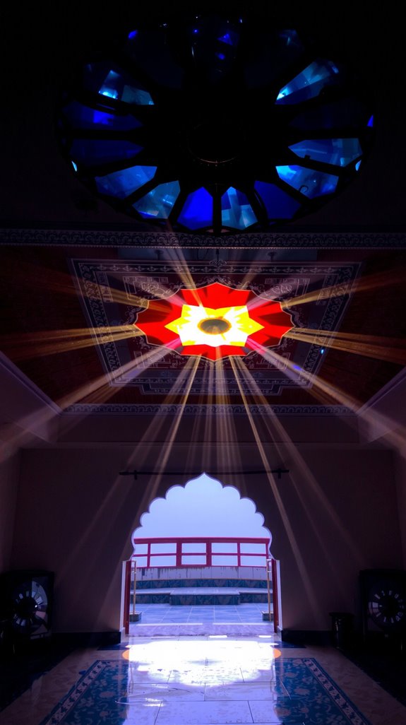 colorful sacred light ceiling