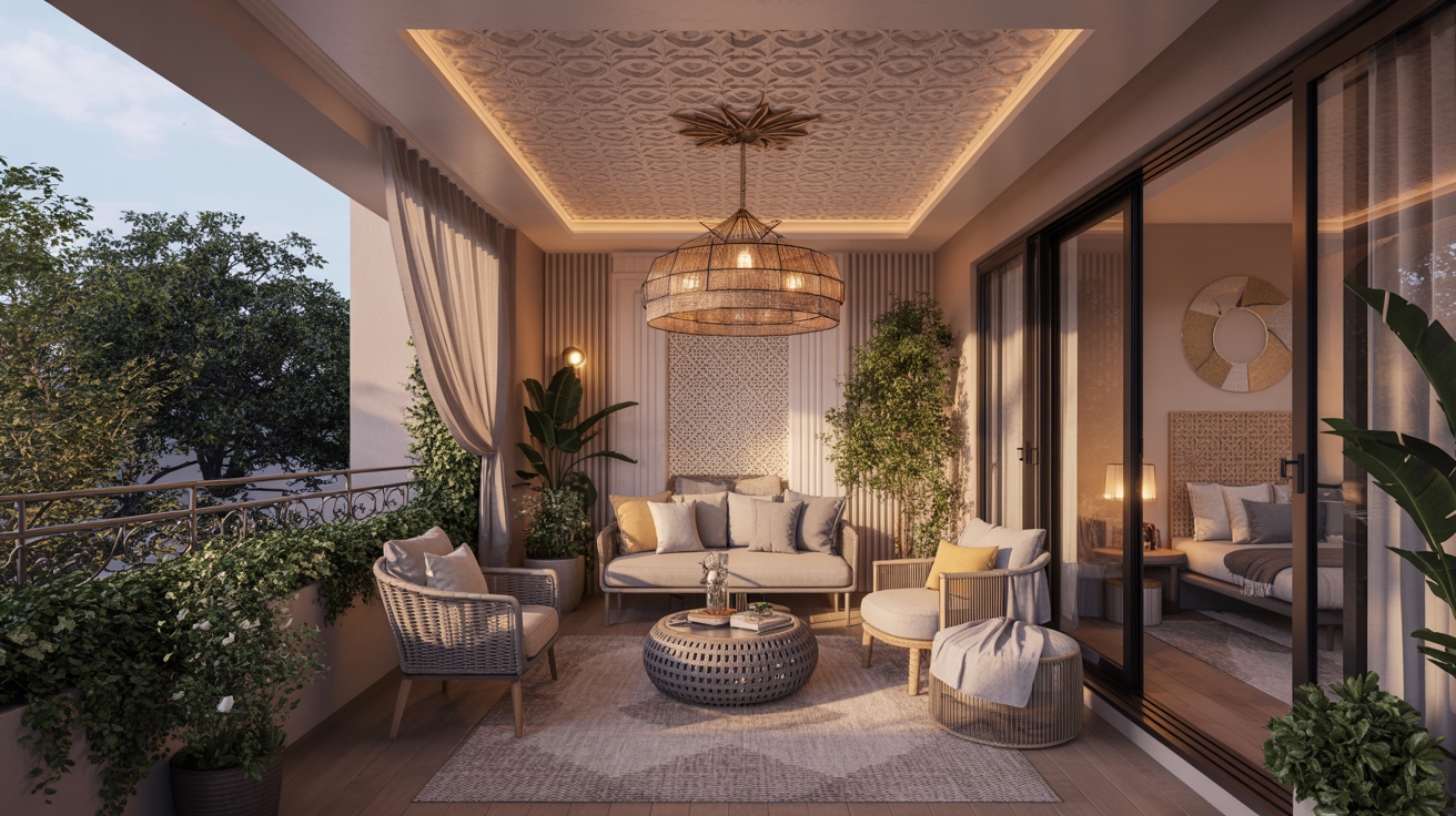 11 Balcony POP Ceiling Design for 25–45 Apartment Dwellers Who Want a Cozy Outdoor Look