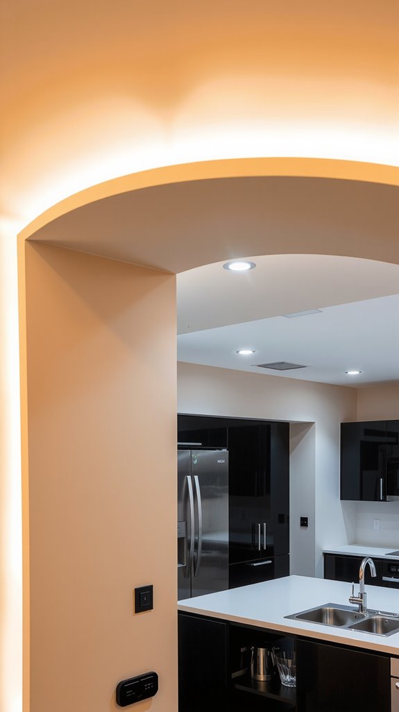 curved ceiling for softness