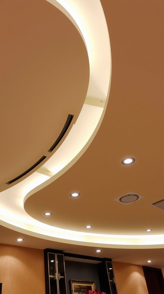 curved ceilings with lighting