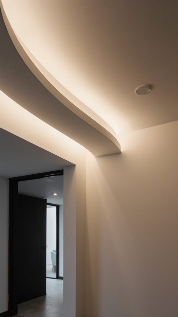 curved soffit enhances visual flow