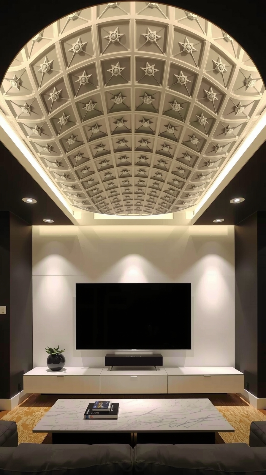 dark walls light ceiling
