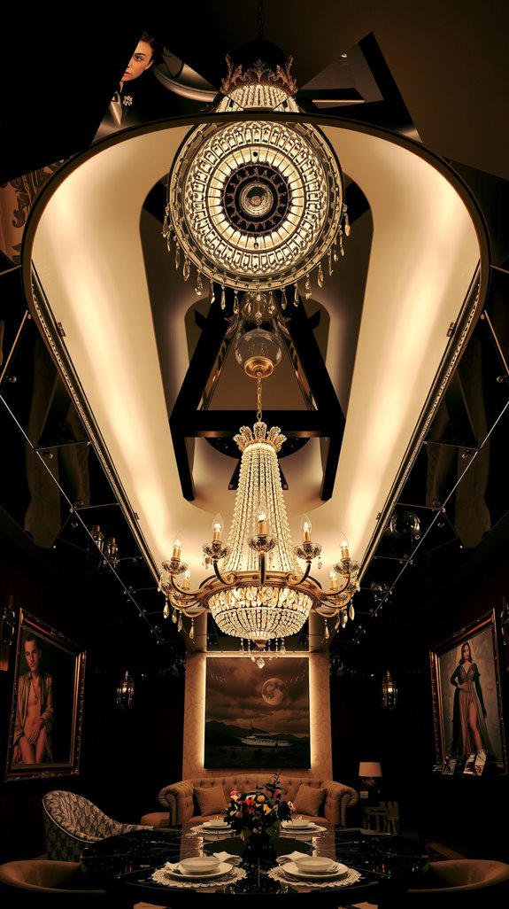 double l shaped mirror ceiling