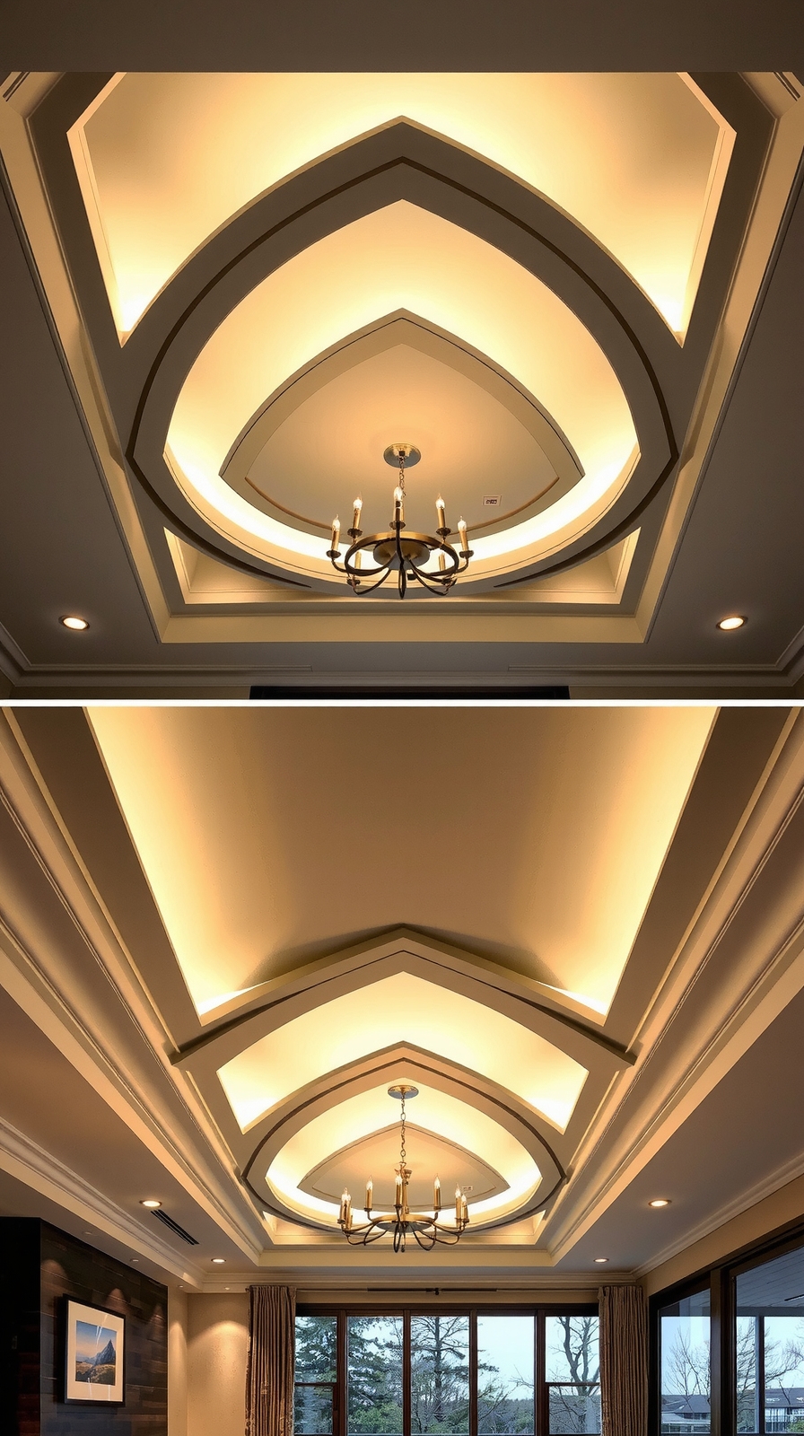 elegant double layer tray ceilings
