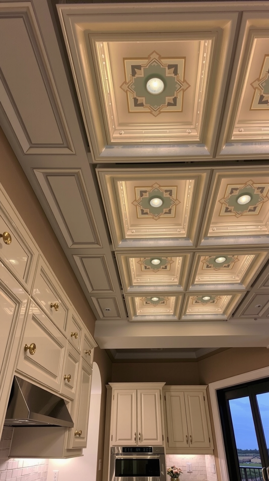evenly lit coffered ceilings