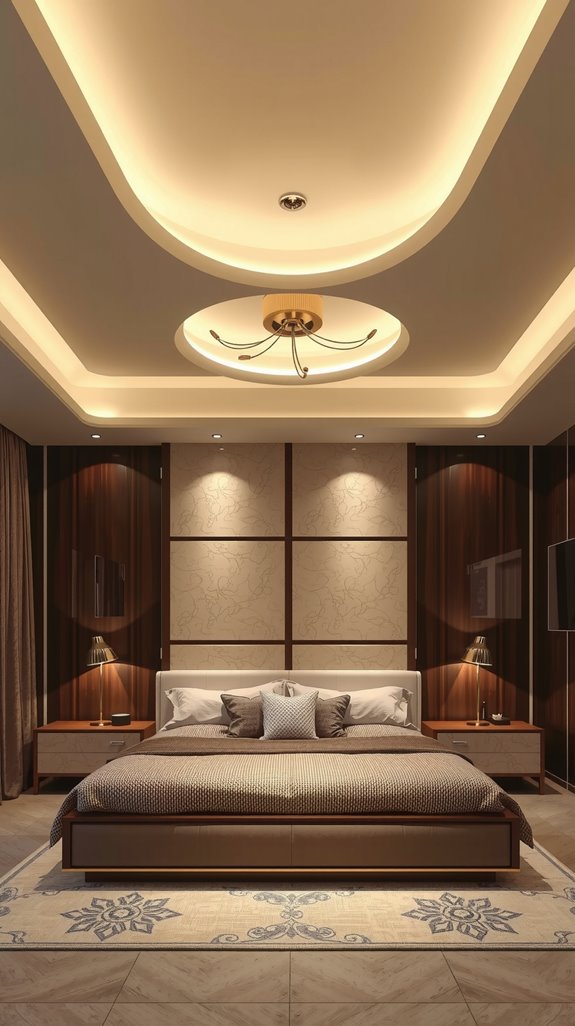 floating ceiling with led glow