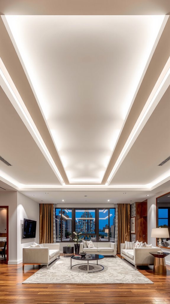 floating ceiling with lighting