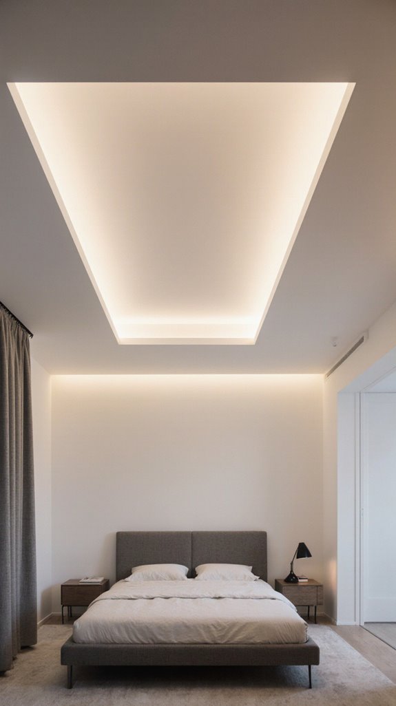 framed ceiling with illumination