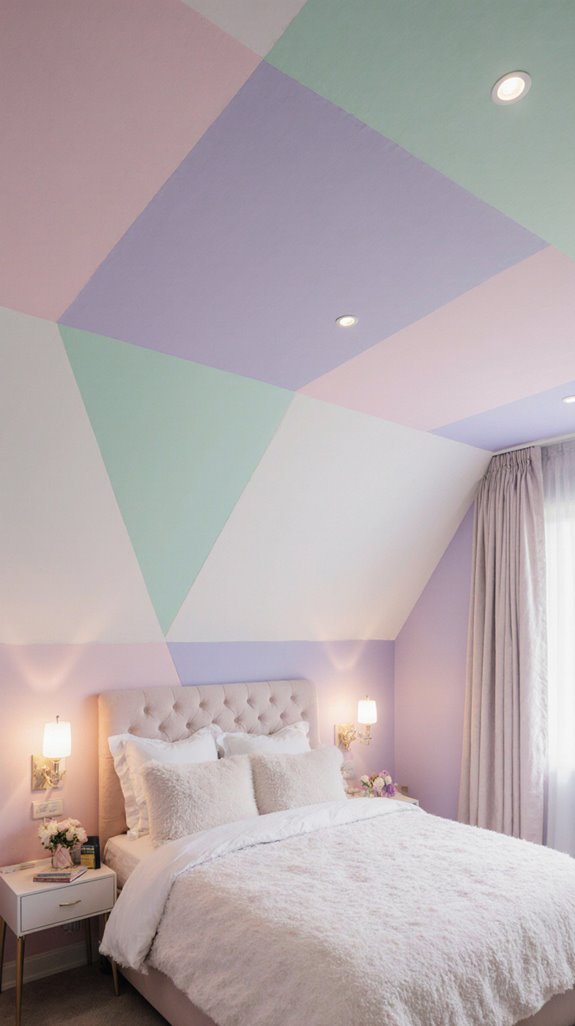 geometric color blocked ceilings