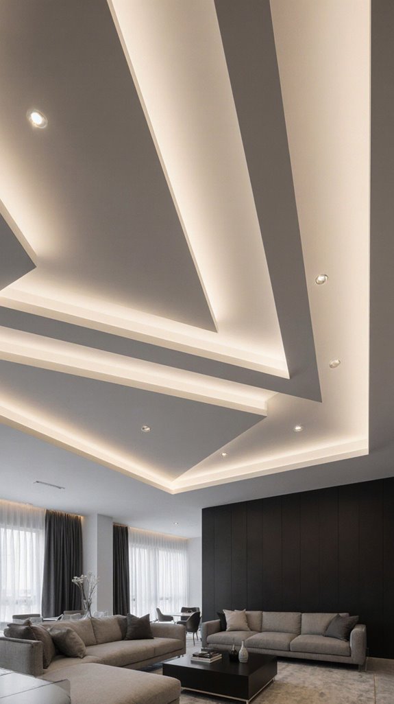 geometric layered ceiling design