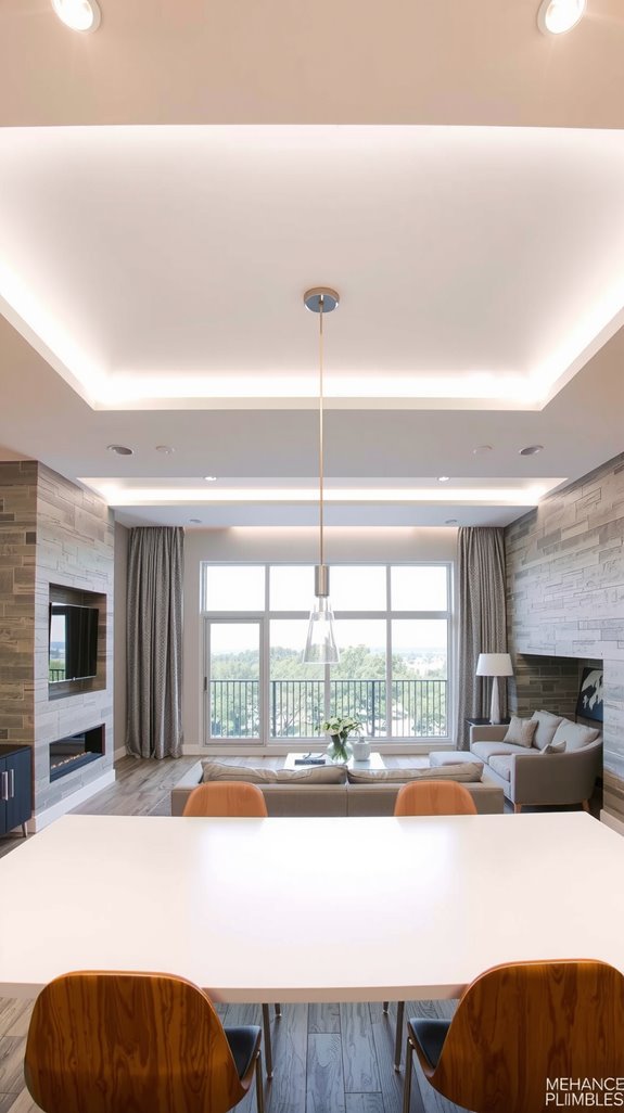 l shaped ceiling zones defined