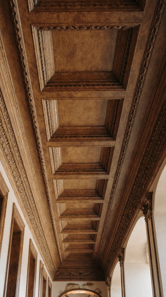 l shaped coffered ceiling design