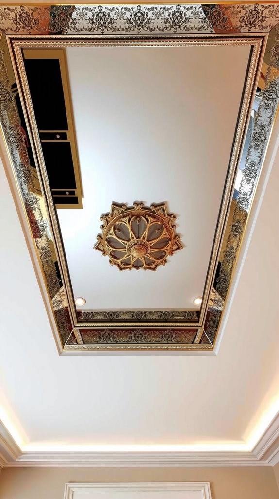 l shaped mirror ceiling design