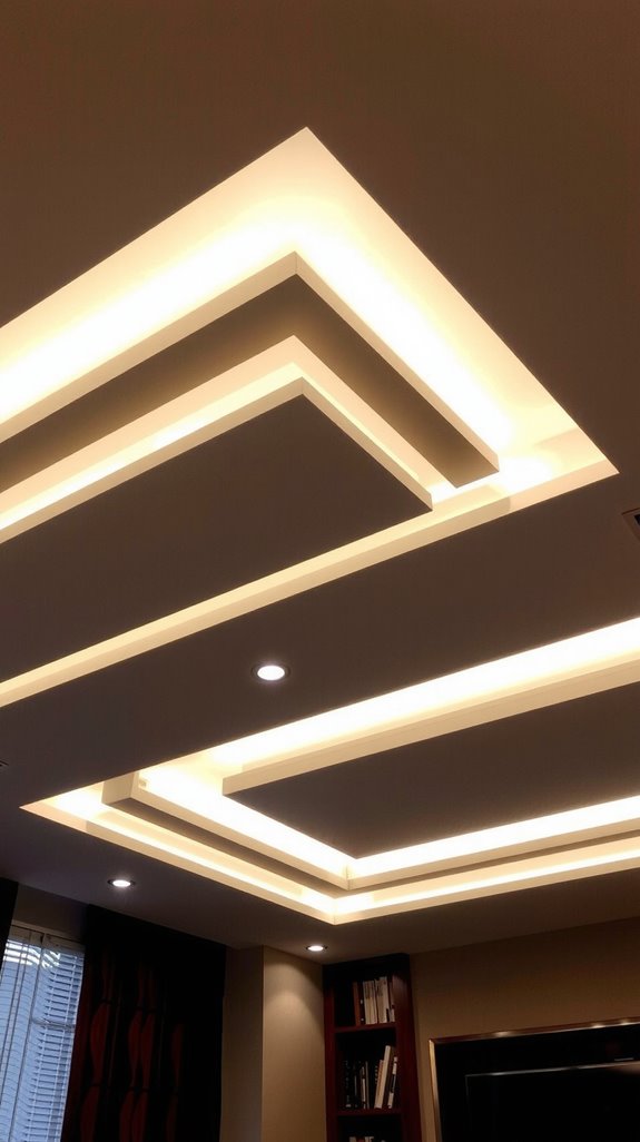 layered ceiling light design