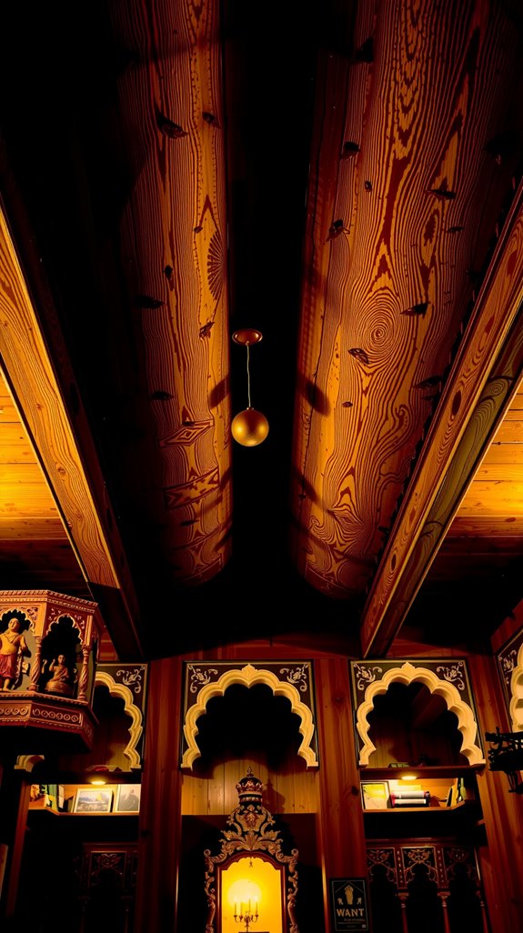 rustic wooden beam ceilings
